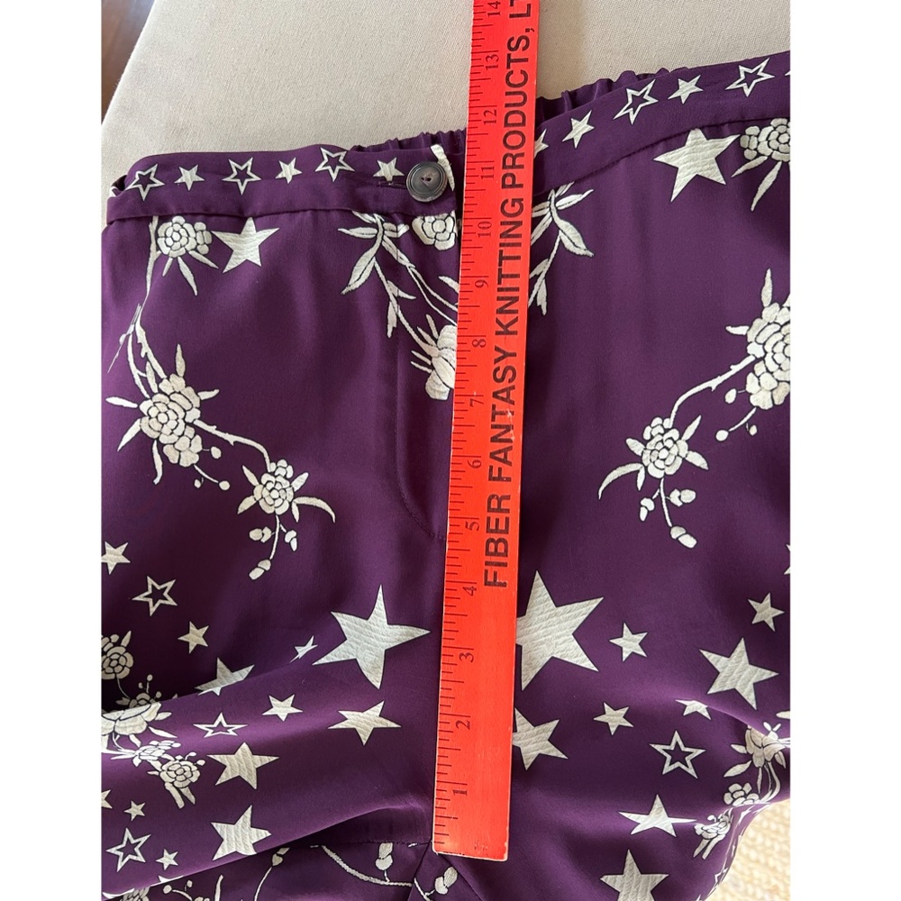 ROBERTO CAVALLI Stars, Birds and Flowers Print Silk Palazzo Pants - 38/S - Picture 12 of 15